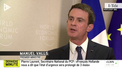 Manuel Valls : L'état d'urgence peut durer « jusqu'à ce qu'on puisse en finir avec Daesh »