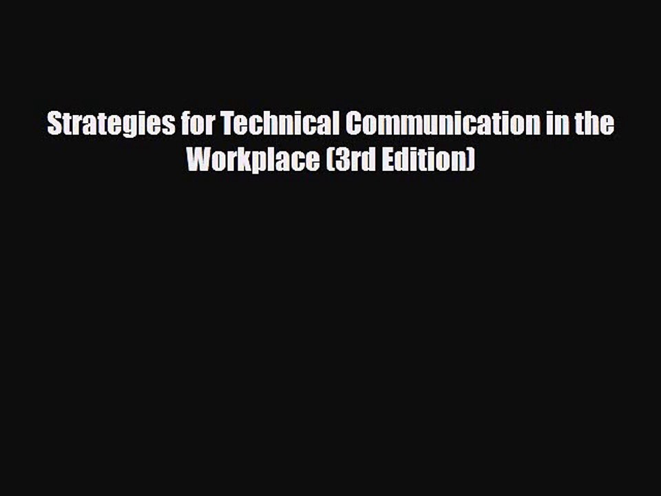[PDF Download] Strategies for Technical Communi...
