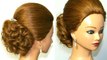 Easy prom, bridal updo. Hairstyle for medium long hair.