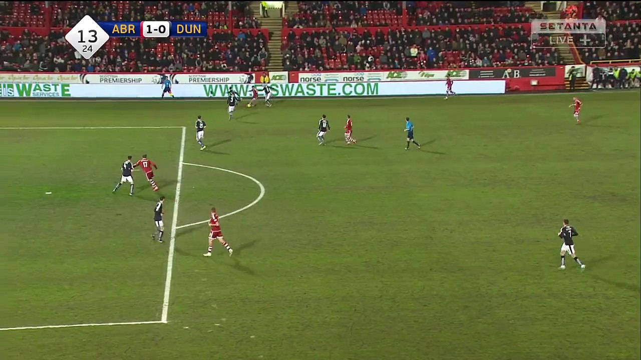 1-0 Adam Rooney Goal Scotland  Premiership - 22.01.2016, Aberdeen FC 1-0 Dundee FC