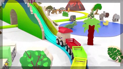 Trains for children. Educational cartoons for babies 1 year. Learn wild animals with a ZOO