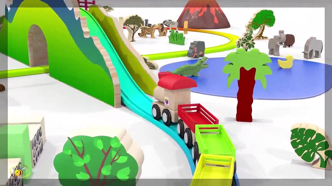 Trains for children. Educational cartoons for babies 1 year. Learn wild animals with a ZOO