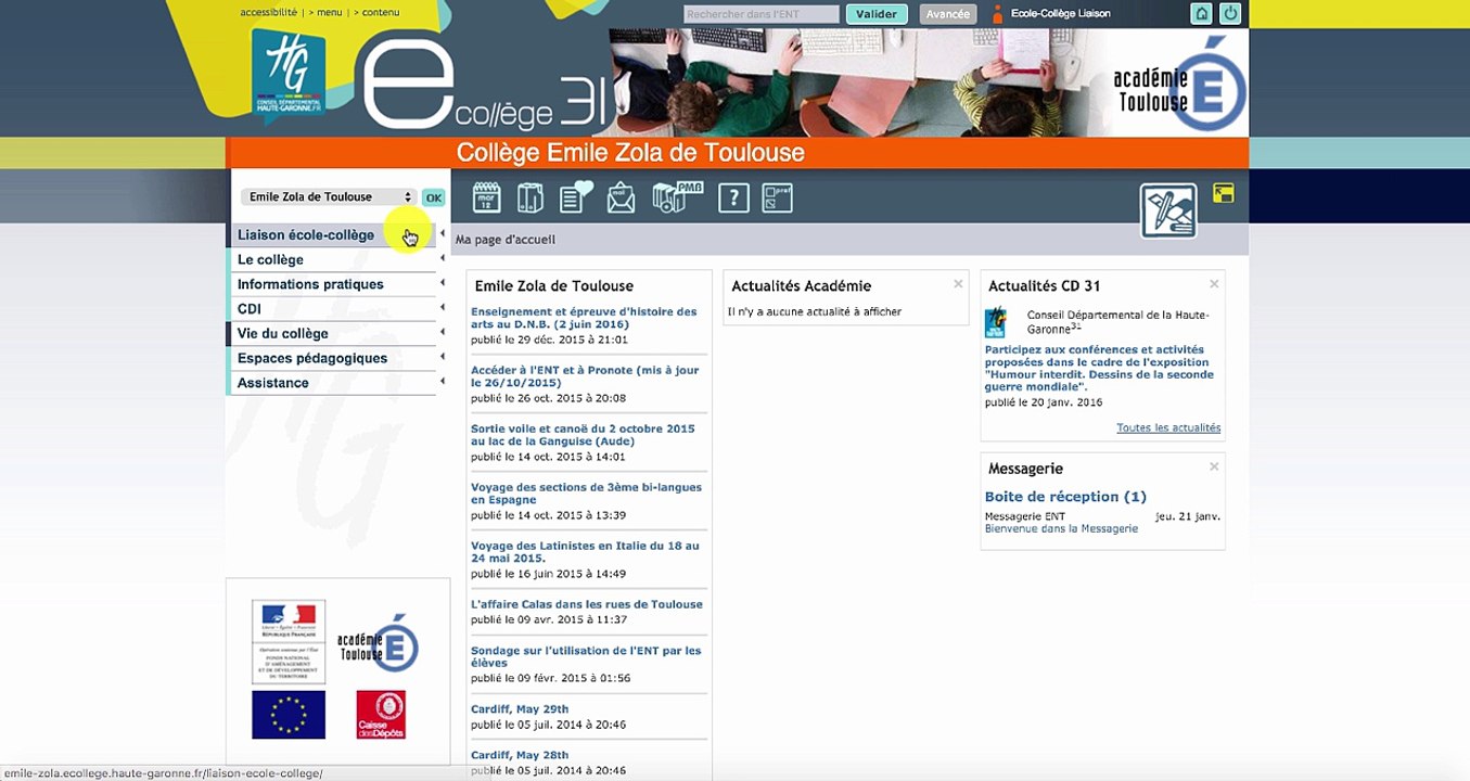 Créer un article dans Liaison école-collège