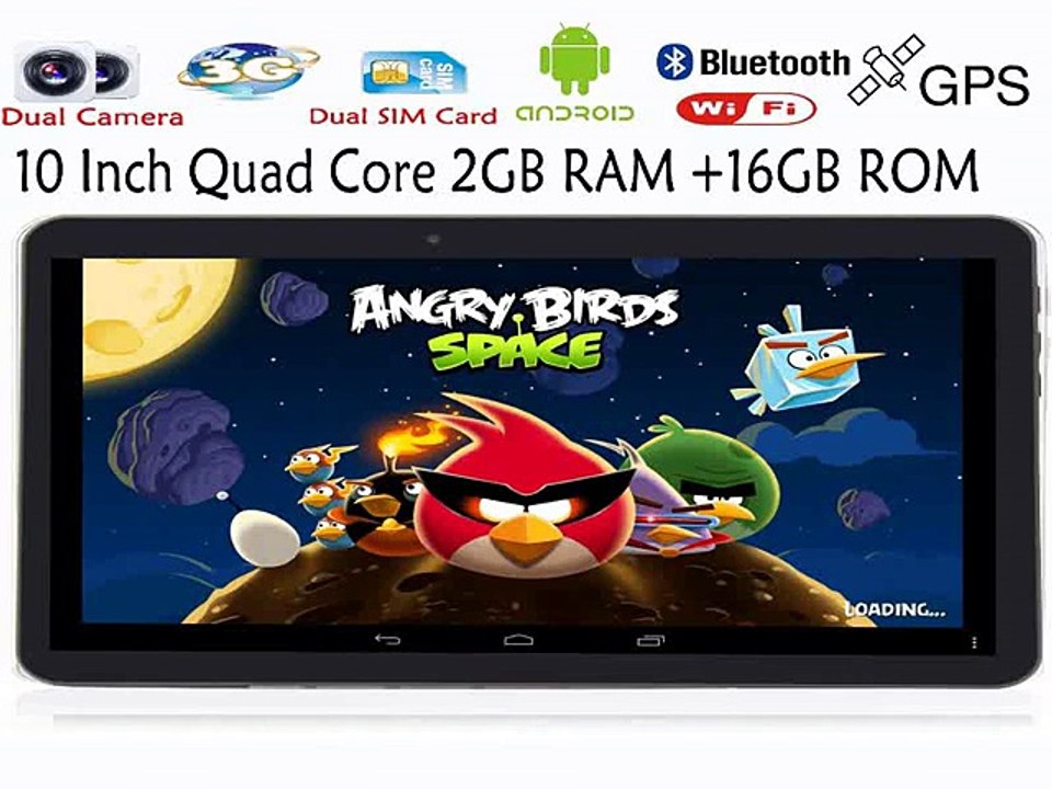 10 Inch Quad core Android4.4 Tablets pc 2GB 16GB 1024*600 LCD   Bluetooth FM 2 SIM Card Phone Call  Smart Tab Pad-in Tablet PCs from Computer