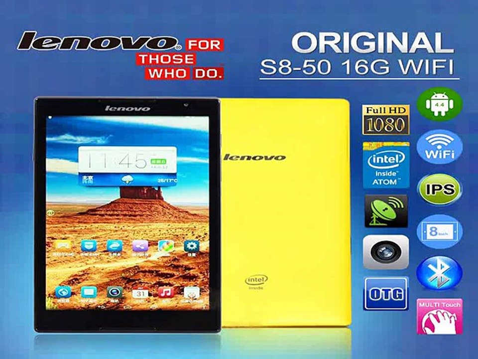 Original Lenovo Tablet PC S8 50 WiFi 8 1920 x1200 IPS FHD  Atom Z3745  Quad Core 2GB+16GB  Android 4.4 1.6MP+8MP Flash-in Tablet PCs from Computer