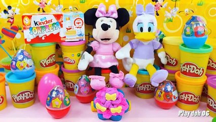 Скачать видео: kinder Daisy duck Play doh surprise eggs Minnie mouse Barbie girls