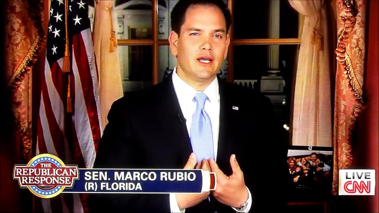 Marco Rubio Pauses Speech for Water Break