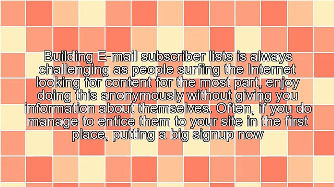 Building E-Mail Subscriber Lists