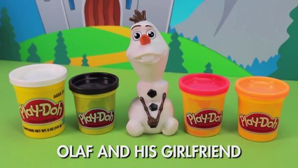Play Doh Olaf and Frozen Elsa Make Girlfriend Snowfia. DisneyToysFan