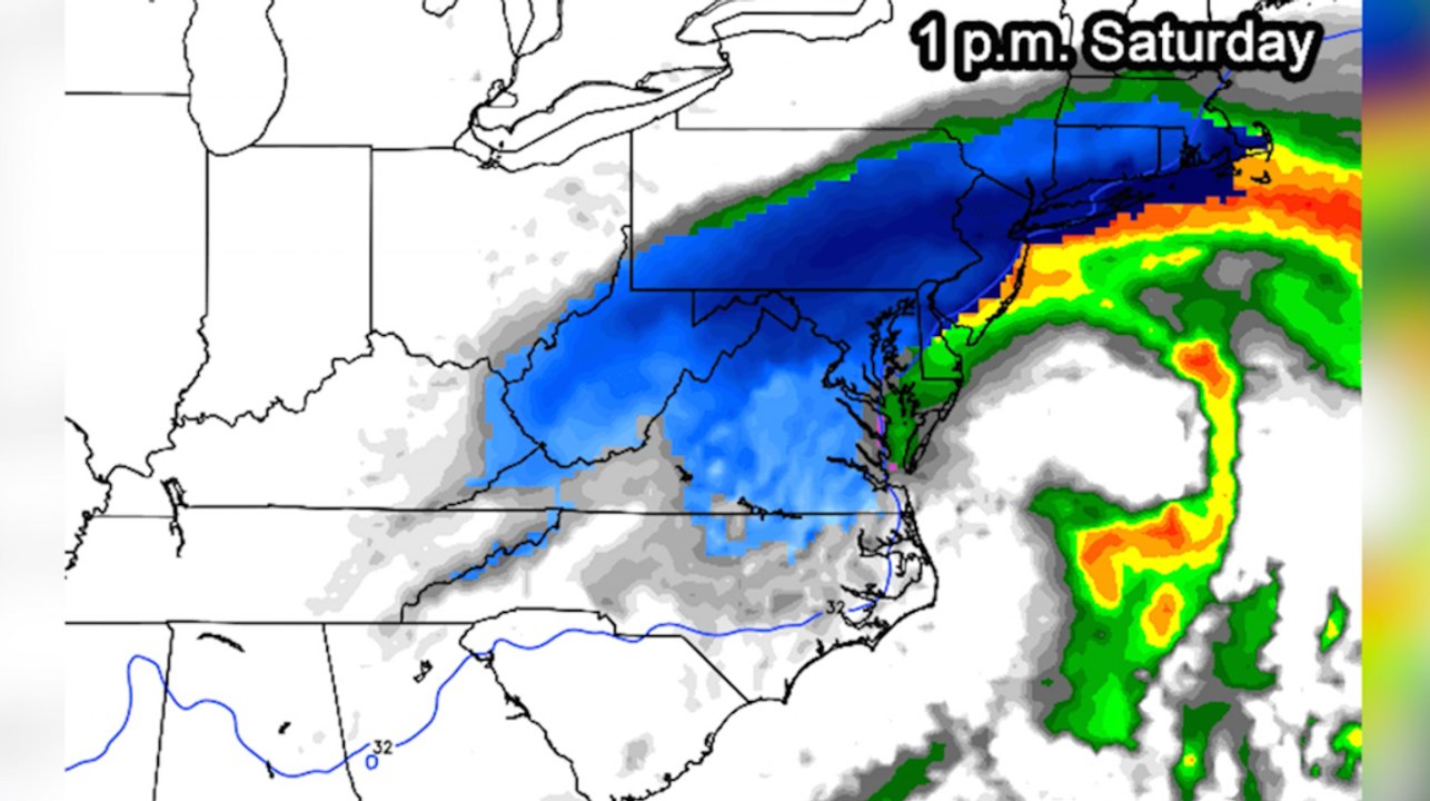 Snow update: Snow falling steadily in D.C. area