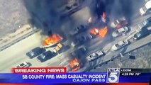 BREAKING NEWS 15 CAJON PASS FREEWAY FIRE CARS BIG RIGS FAST VEGAS CALIFORNIA LIVE TV HD 7/17/2015