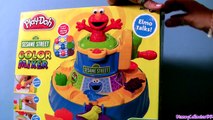 Play Doh Color Mixer Learn Colors as Elmo Talks With Cookie Monster Sesame Street toy Revi