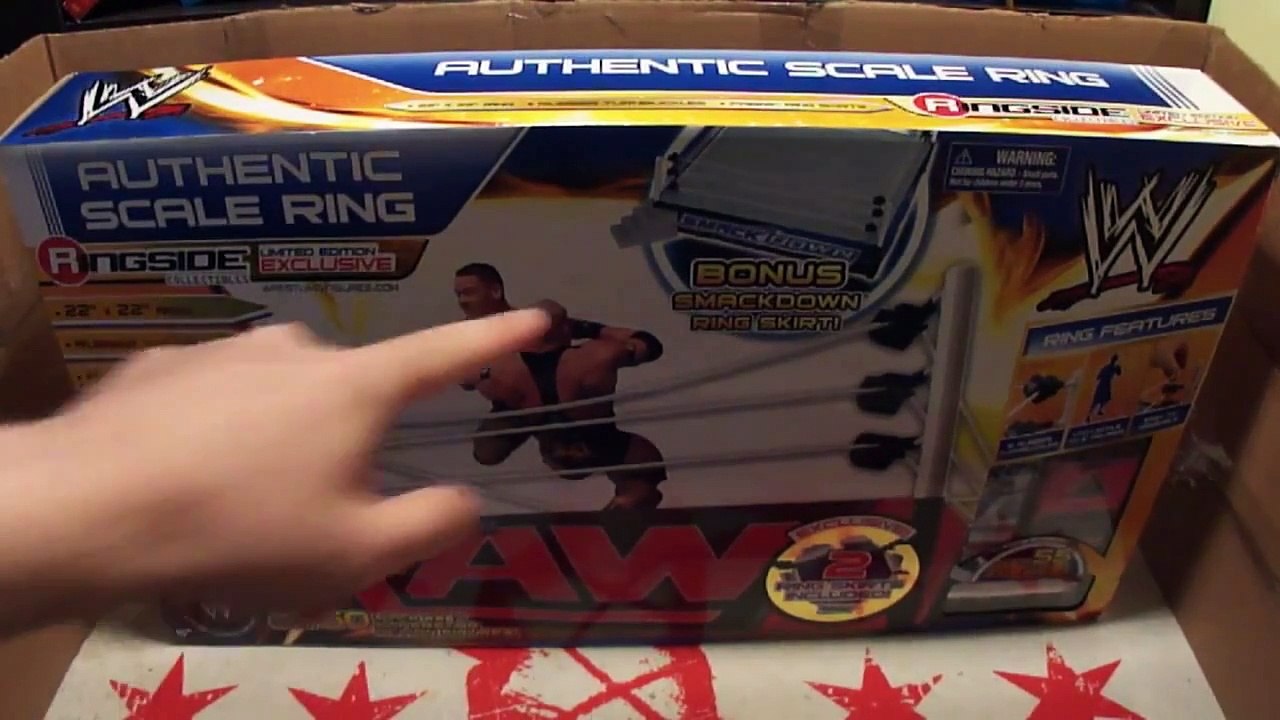 My WWE:Authentic Scale Ring With Ringside Collectibles Exclusive Smackdown Ring Skirt