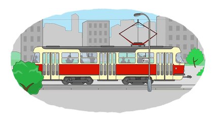 Zeichentrick Malbuch U Bahn, Straßenbahn, Zug