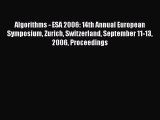 [PDF Download] Algorithms - ESA 2006: 14th Annual European Symposium Zurich Switzerland September