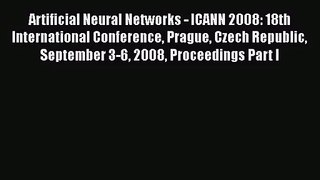 [PDF Download] Artificial Neural Networks - ICANN 2008: 18th International Conference Prague