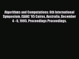[PDF Download] Algorithms and Computations: 6th International Symposium ISAAC '95 Cairns Australia