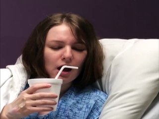 Drugged Up Woman Cannot Reach Straw