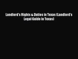 [PDF Download] Landlord's Rights & Duties in Texas (Landlord's Legal Guide in Texas) [PDF]