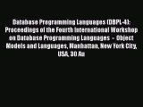 [PDF Download] Database Programming Languages (DBPL-4): Proceedings of the Fourth International