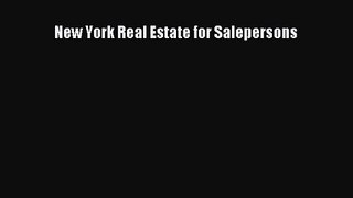 [PDF Download] New York Real Estate for Salepersons [Read] Full Ebook