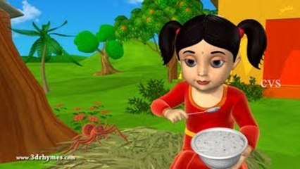 Little Miss Muffet - 3D Animation English Nursery Rhyme for Children with lyrics
