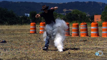 Adam vs. Land Mine High Speed | MythBusters
