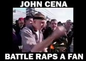 John Cena battle raps a fan in crowd
