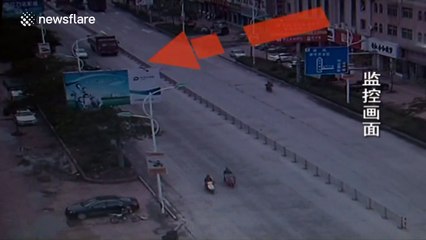 Dramatic crash caught on security camera