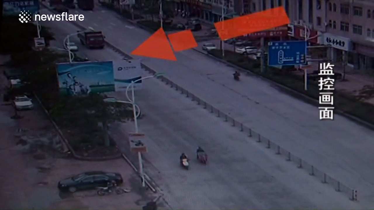 Dramatic crash caught on security camera