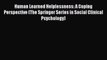 [PDF Download] Human Learned Helplessness: A Coping Perspective (The Springer Series in Social