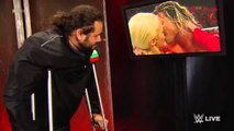 WWE Dolph Ziggler Long Kiss with Lana, Rusev Watches in Backstage [Lanas New Hair] June 22, 201