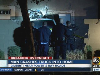 Truck crashes through home, nearly hitting sleeping Gilbert couple