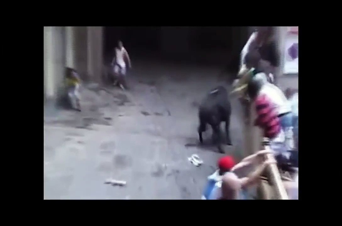 Une gamine se fait prendre à partie par un taureau incontrôlable