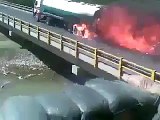 Oil Tanker Caughts Fire on the Road