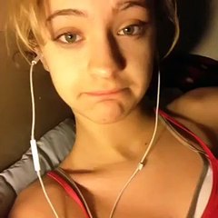 A funny sexy girl with long tongue gltn