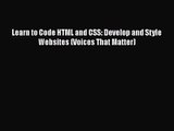 Learn to Code HTML and CSS: Develop and Style Websites (Voices That Matter)  Free PDF