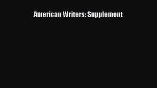 (PDF Download) American Writers: Supplement PDF