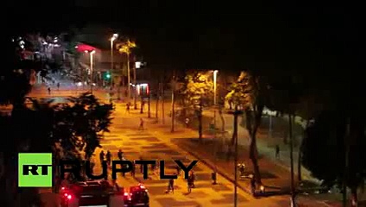 Police fire rubber bullets teargas to disperse transport fare protesters in Brazil 2016