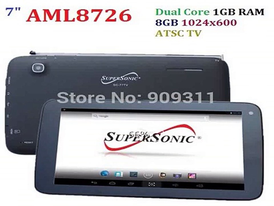 NEW ! 7 ANDROID 4.2 1024 x 600  TABLET PC WITH TV & DUAL CORE PROCESSOR (CAPACITIVE) AML8726-in Tablet PCs from Computer