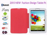 7inch tablet pc Leather holeter android4.4 3G GSM phone call build in leather case dual sim card support GPS FM dual camera  -in Tablet PCs from Computer