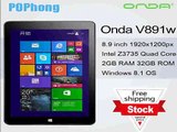 original Onda V891w Dual Boot Tablet PC 8.9 inch 1920*1200 IPS I ntel Z3735F Quad Core 2GB ram 64GB rom Bluetooth-in Tablet PCs from Computer