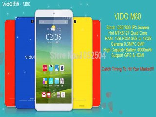 Yuandao Vido M80 8 Inch MTK8127 Quad Core Tablet PC Android 4.4 1G 8G 2.0MP Camera Bluetooth GPS FM IPS 1280*800-in Tablet PCs from Computer