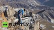3,200m leap GoPro video: Russian base jumper flies over Ingush mountains