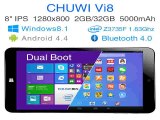 Intel Quad Core Dual Boot Windows 8.1 Android 4.4 tablet pc 8 inch IPS screen RAM 2GB ROM 32GB computer wifi ultrabook CHUWI Vi8-in Tablet PCs from Computer