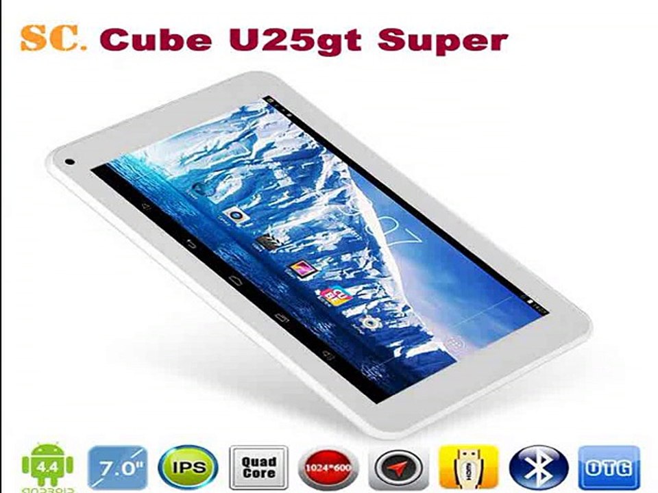 Free shipping MTK8127 Quad Core 7 Inch Cube U25gt Super U25GTC4W Tablet PC Android 4.4 IPS 1024*600 GPS HDMI OTG Bluetooth 1G 8G-in Tablet PCs from Computer