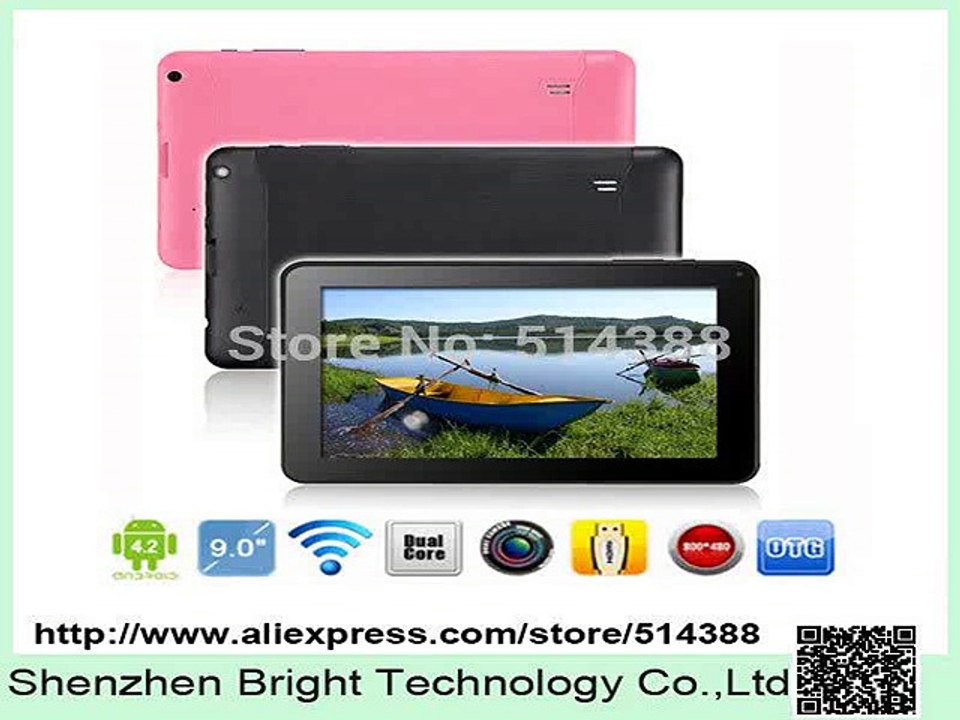 9 inch Allwinner A33 Quad Core Tablet PC Capacitive Touch Screen Android 4.4 Dual camera wifi 512MB RAM 8GB Free Shipping-in Tablet PCs from Computer