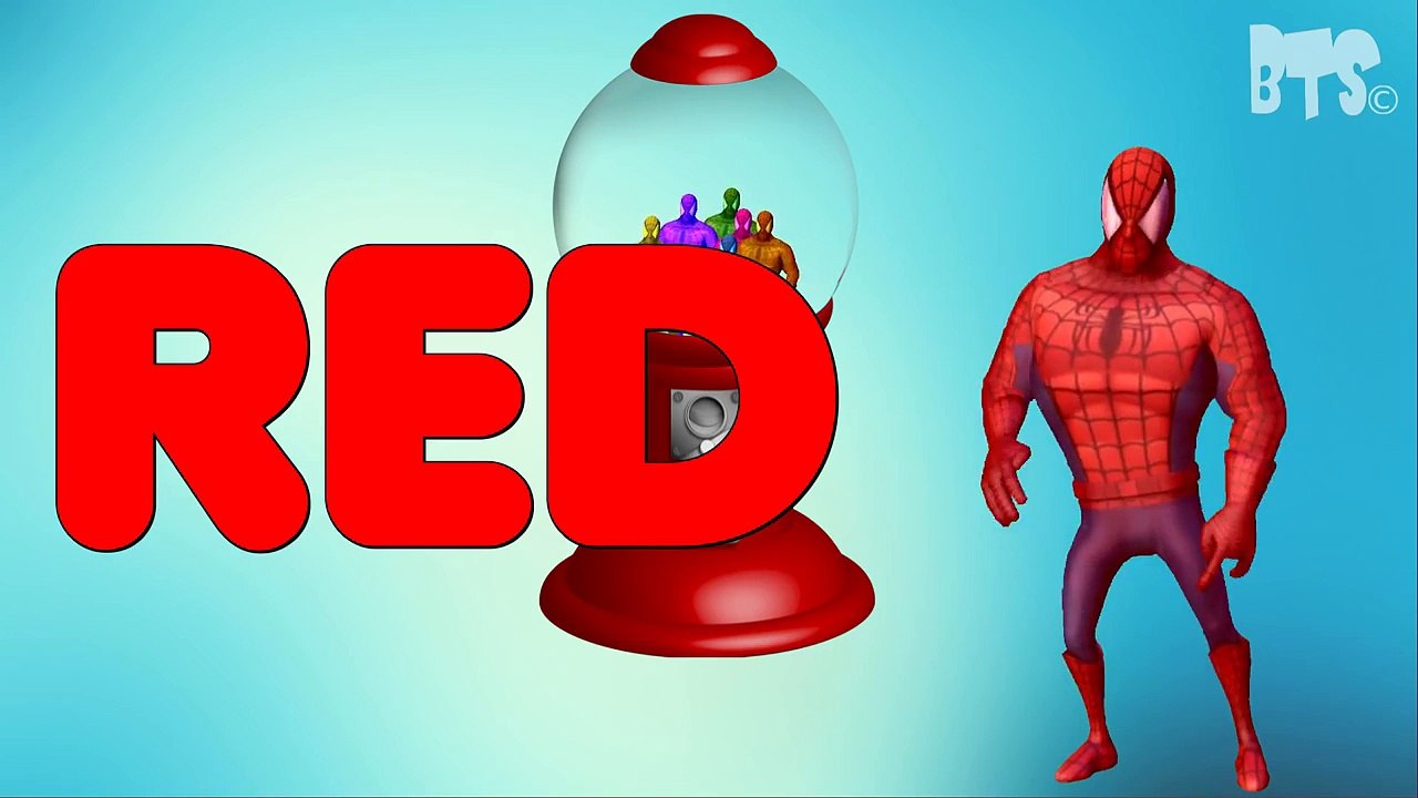 Colors Gumball Machine for Children to Learn with Spiderman | Kids Playground