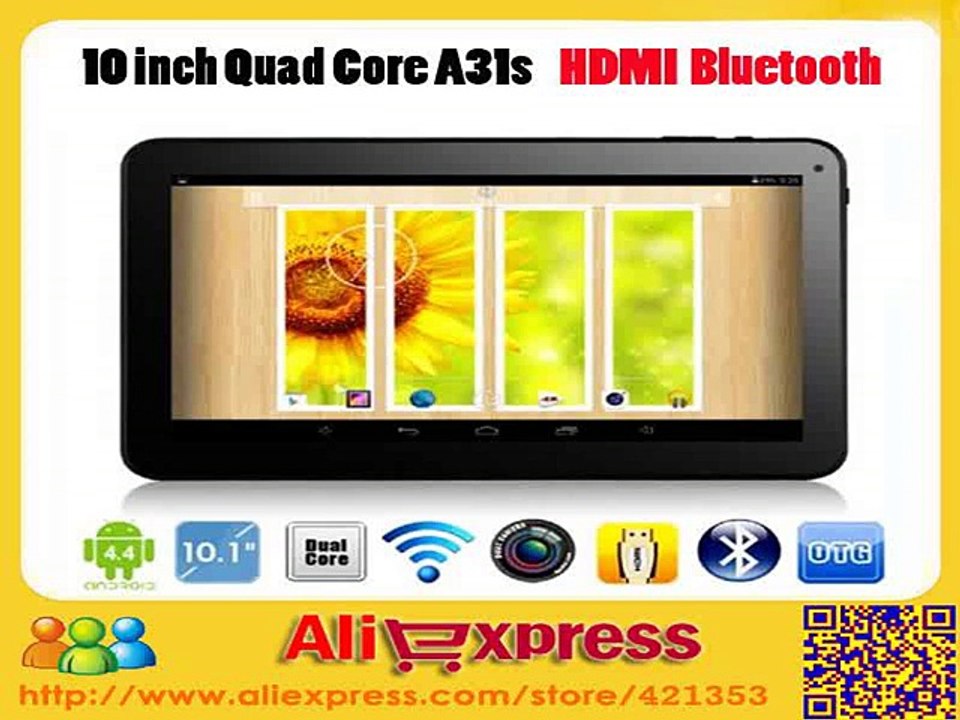 DHL Free SHIPPING 10 INCH QUAD CORE TABLET PC AllWinner A31s 8GB/16GB ROM Android 4.4 OS With Bluetooth HDMI, 5PCS/LOT-in Tablet PCs from Computer