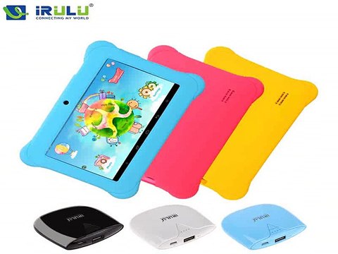 iRULU eXpro Y2 7Android 4.4 Quad Core 1GB+8GB ROM Tablet for kids Children Google GMS Test WIFI Tablet With 3000mAh Power Bank-in Tablet PCs from Computer
